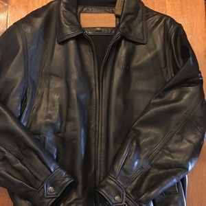 Timberland leather bomber jacket.